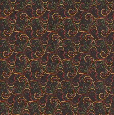 Benartex Fabrics Autumn Cats Peggy Collins Swirl Essence Black Multi