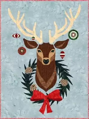 Fabric Hoffman Oh Christmas Deer Laser Quilting Kit DHOCDLK